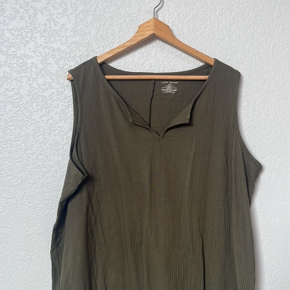 Lane Bryant Textured Olive Green Tank Top sz 22/24 - Picture 8 of 11